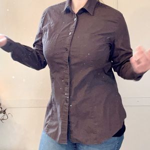 Loft button down gray shirt